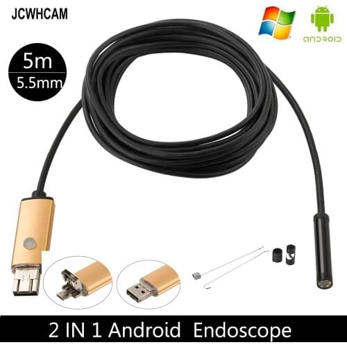 JCWHCAM Mini Camera Mobile Phone Mirco Usb Endoscope Mini USB Android Phone Endoscope Camera 5M HD 480P inspection Cameras