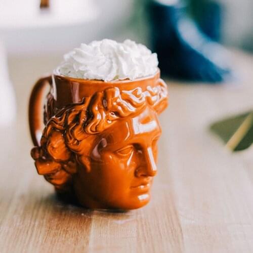 580ML Ceramic David ART Mug Ancient Greek Apollo Sculpture Water Coffee Milk Cup Desktop Decoration Tableware