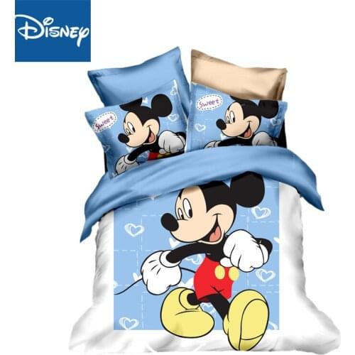 Mickey mouse 3D print bedding set twin size duvet covers for boys queen home textile 3 pcs childrens bed decor cartoon discount