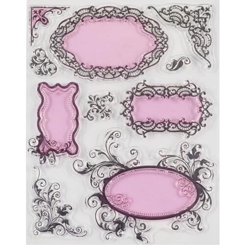 Lace flower frames Transparent clear stamp for DIY Scrapbooking/Card Making/Kids Christmas Fun Decoration Supplies