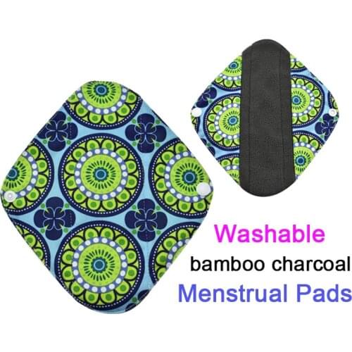 Washable reusable menstrual pads organic bamboo sanitary pads for womens cloth pads feminine hygiene washable cotton pad