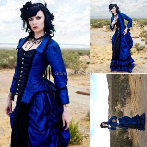 Custom-madeOn sale R-038 19 century Vintage Costumes Victorian Gothic Lolita dress/Civil War Southern Belle Halloween dresses