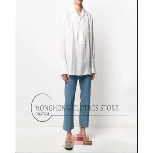 The new trend is a loose, dark American shirt for men with large sizes M-6XL! Original design of runway clothes