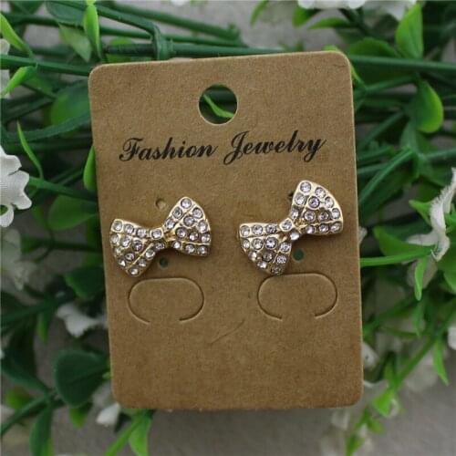 New Japanese and Korean style Alloy butterfly inlaid semi-precious stones Fresh temperament mini small earrings