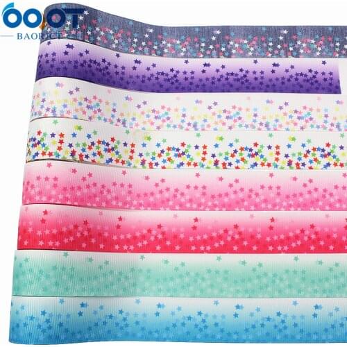L-20817-794,38mm,10yardsGradient starsThermal transfer Printed grosgrain Ribbons,Party decoration,Clothing DIY Materials