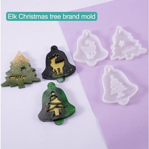 Crystal Epoxy Resin Mold Christmas Tree Elk Pendant Casting Silicone Mould Handmade DIY Crafts Jewelry Making Tools