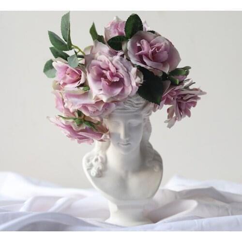 RESIN IMITATION GYPSUM CLASSICAL MYTHOLOGY ARIADNE HEAD PORTRAITS VASE FLOWER ARRANGEMENT GARDEN FIGURINES DECORATION X1523