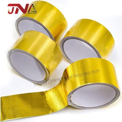 Roll Motorcycle Exhaust Pipe Heat Insulating Wrap Secure Tape Golden Fiberglass Exhaust Insulating Wrap