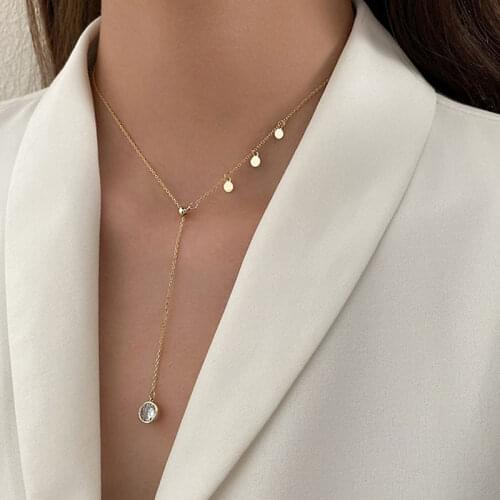 925 Sterling Silver Tassel Coin Necklace for Women Clavicle Chain Gold Silver Necklaces Party Jewelry Gifts