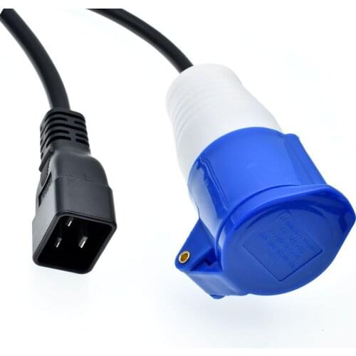 C20 Plug to 316C6 Connector Power cord to plug a device with a IEC309 316P6 inlet or plug into an IEC320 C19 receptacle,16Amps