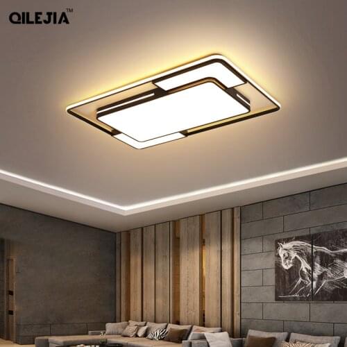 Modern Square LED Chandelier Lights For Living Room Bedroom Kitchen Gold Black Luminarias Home Deco Lighting Fixtures AC90-260V
