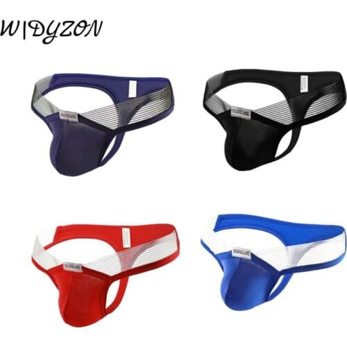 Sexy Men Underwear Men Thongs Ice Silk Biniki G Strings Patchwork Gay Sissy Tanga Hombre Jockstrap Men U Pouch Underpants
