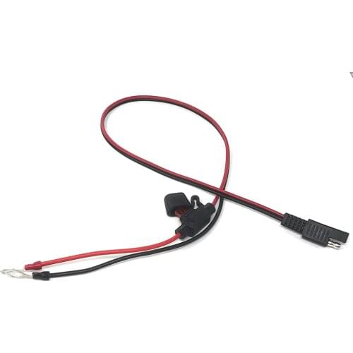 SAE to O Ring Terminal Harness 10A Fuse Quick Disconnect Plug SAE Battery Extension Cable 18AWG for Motorcycles Snowmobiles 60CM