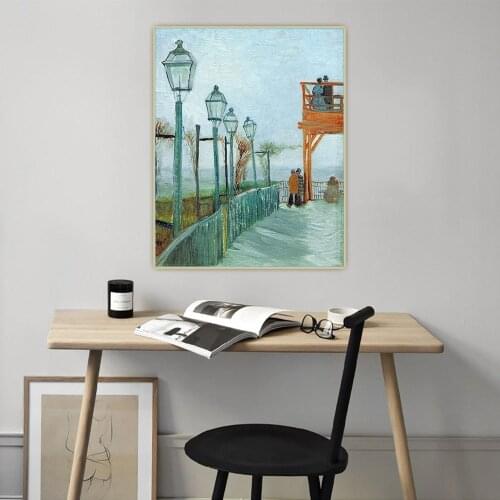 Van Gogh《Montmartre》Canvas Art Oil Painting Artwork Aesthetic Picture Poster Wall Hanging Decor Home Living Room Decoration