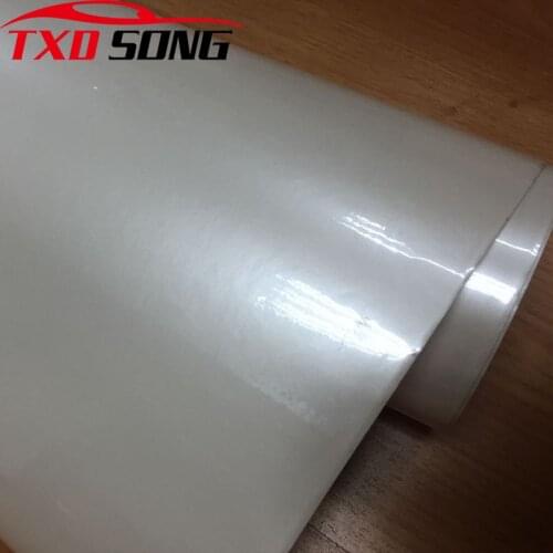 Car styling 152cmx30cm Glossy Satin chrome ceramic white vinyl wraps Ceramic Pearl White Vinyl for Car Wrapping Sticker