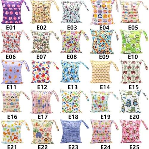 Waterproof Reusable Baby Cloth Diaper Bags Travel Wet Dry Nappy Bags Zipper Portable storage bag Newborn Wet Dry Bags 2020