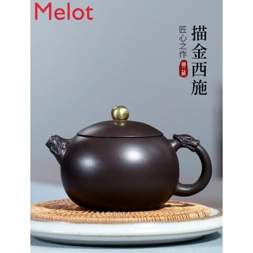 Yixing Purple Sand Teapot Famous Handmade Large Household Tea Set Teapot Single Teapot Painted Jin Xi Shi