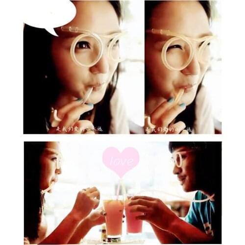 Funny Soft Plastic Glasses Straw Unique Flexible Drinking Tube Kids Party Bar Accessories Beer Colorful Homebrew