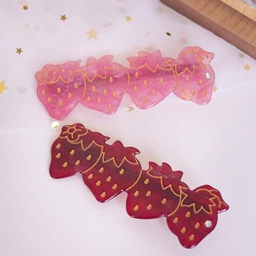 2021 New Japan Acetate Hair Clip Sweet Strawberry Hairgrip Girl Hairpin For Women Lolita Lovely Accessories Barrette Hair S4U5