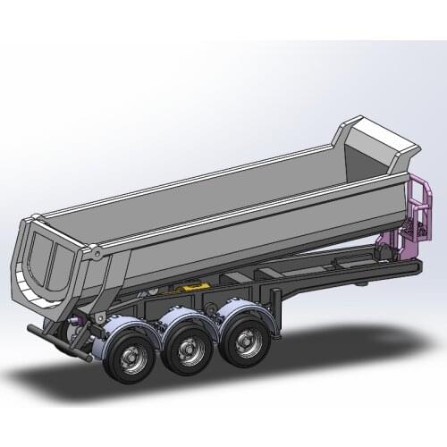 1/87 Dump Semi-trailer Three Axle Semi-trailer Dump Trailer Zx02