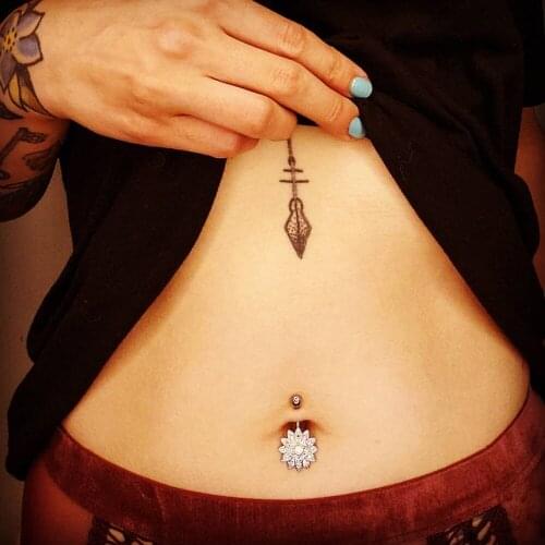 1PC Fashion Bowknot Belly Button Rings Bar Stainless Steel Surgical Piercing Sexy Body Jewelry for Women CZ Navel Piercing