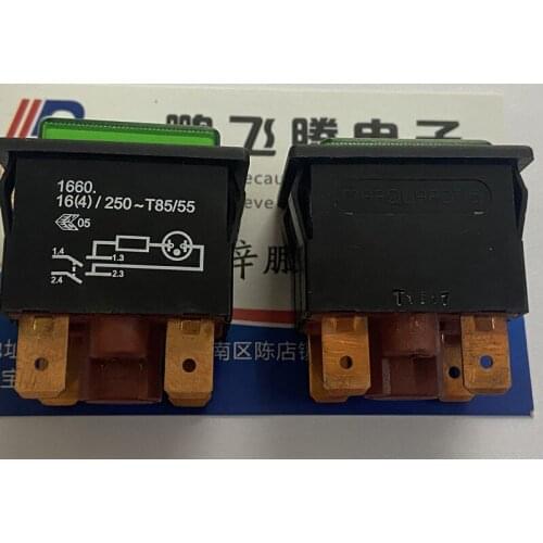 1PCS German MARQUARDT 1660.0202 Illuminated button switch Self-locking square panel button switch 16A