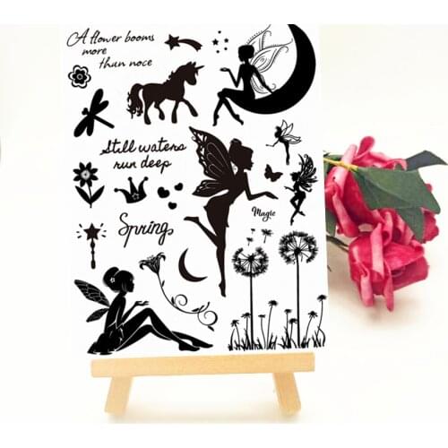 14*18CM Fairy Letters Transparent Clear Stamps / Silicone Seals Roller Stamp For DIY Scrapbooking Photo Album/Card Making