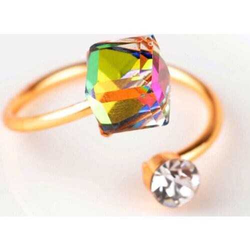 20pcs Free shipping rings Girl jewelry for women rose gold crystal rings adjustable high quality