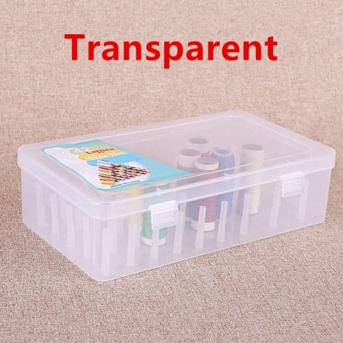 42-Axis Sewing Thread Box 3Pcs Transparent Needle And Thread Storage Box Sewing Spool Box Household Embroidery Storage Tool Box