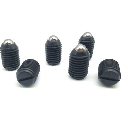 5pcs M3 Slotted bead positioning screws one word ball plunger headless spring beads lock screw black color 5mm-10mm length