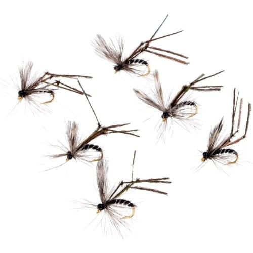 6 Pcs Black Mosquito Fly Fishing Flies Fishing Dry Flies Fishing Lures Baits Trout Salmon Lures for Saltwater Freshwater Fishing