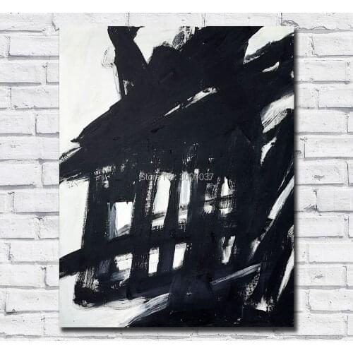 Abstract Hand Painted Canvas Painting Franz Kline Oil Painting Wall Art Canvas Painting for Home Decor Living Room No Frames