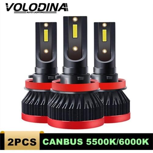 Volodina H7 LED Headlight No Error H4 H8 HB4 HB3 Car LED Light Bulbs 9005 9006 12000LM 60W 6000K White Headlamp Fog Lights 2pcs