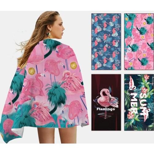 Quick Drying Beach Bath Towel Microfiber Magic Soft Lint Ecofriendly Cloth Camping Comfortable Hiking Swimming 3 Colors Flamingo
