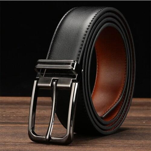 CETIRI Luxury Men Leather Belt Match Reversible Buckle Male High Quality Genuine Leather Belts For Business