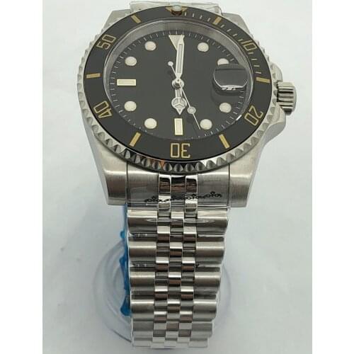 904L stainless steel bracelet watch mens mechanical clock casual waterproof mens watch yellow bezel MH35 case dial gold