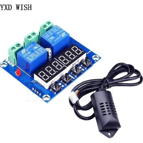XH - M452 LED Digital Thermostat Temperature Humidity Control Thermometer Hygrometer Relay Module Dual output auto AM2301 Probe