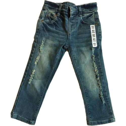 Spring/Autumn Casual Ripped Skinny Boys Girls Jeans Denim Kids Toddlers Pants Trousers Clothes 2019 DBO