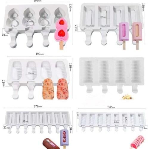 DIY3D Silicone Ice Cream Mold Handmade Eco-Friendly Popsicle Mold Mousse Dessert Freezer Juice Ice Cube Tray Barrel Maker Mould