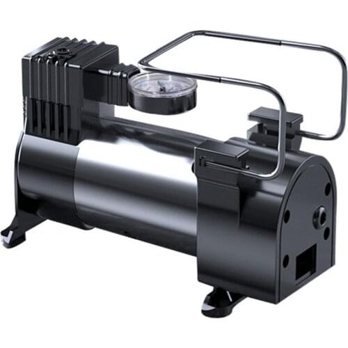 DC 12V Two-Cylinder Car Air Pump Low Noise Shock-Absorbing Pump Portable Inflatable High-power Car Mini Air Pump