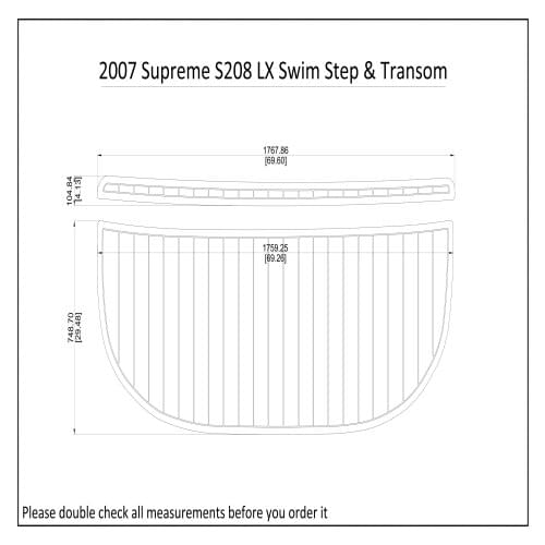 2007 Supreme S208LX Swim Step & Cockpit Pad Boat EVA Teak Decking 1/4" 6mm