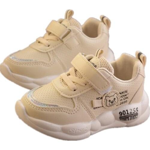 2020 New Children Shoes Kids Boys Girls Cute Bear Leather Breathable Sport Running Sneakers Shoes Baby calzado infantil