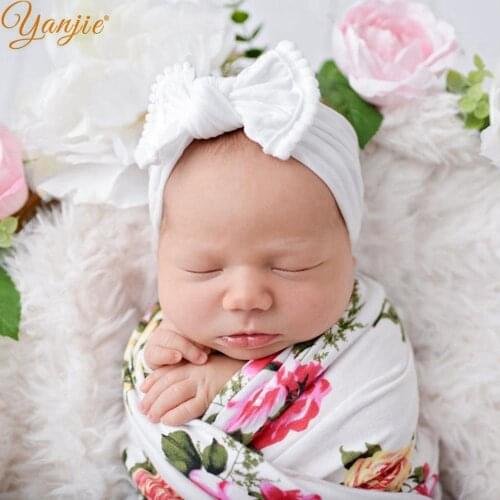 Newborn Pom Pom Trim Nylon Headbands 2021 New Soft Nylon Head Wrap For Girls Kids Solid Elastic Hair Band Hair Accessories