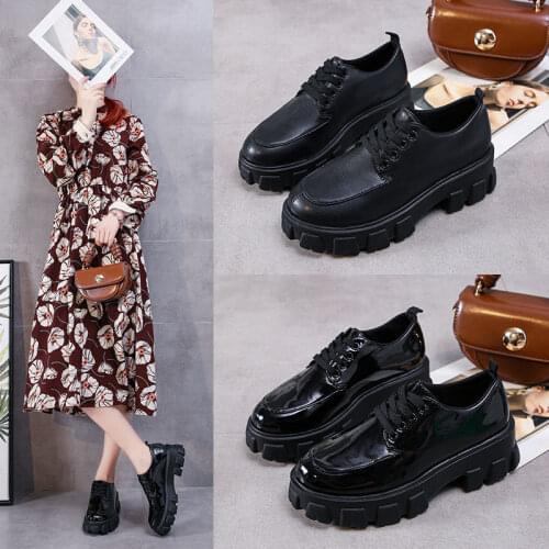 2020 New Arrival Fashion Women Shoes Woman Leather Female Spring Shoes Classic Womens Loafers Casual Thick Bottom Leather Shoes