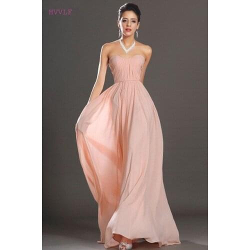 Peach Evening Dresses A-line Sweetheart Chiffon Backless Plus Size Elegant Long Evening Gown Prom Dresses Robe De Soiree