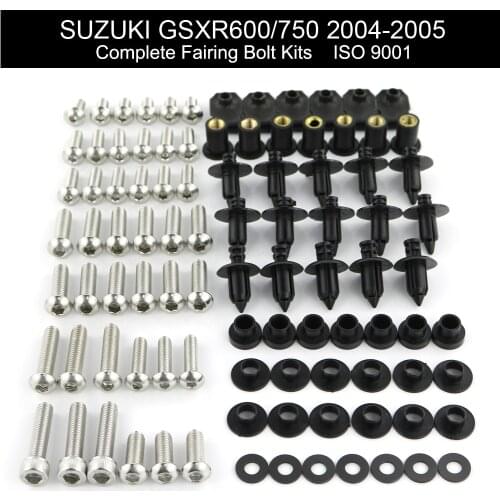 Fit For Suzuki GSXR600 GSX-R600 GSXR 600 750 2004 2005 Full Fairing Kit Bolts Kit Screw Fairing Clips Nut Stainless Steel