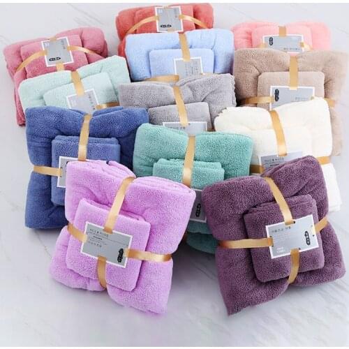Hotel Home Bathroom Microfiber Bath Towel Suit Super Thick Unisex Water Absorption Student Face Towel Accessories Sets Towel