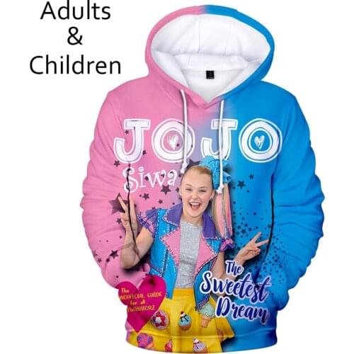 Hot 3D JOJO SIWA Hoodies Boys Girls Sweatshirts Harajuku Autumn Kids Tops 3D print JOJO SIWA Hoodie Men Women casual Pullovers