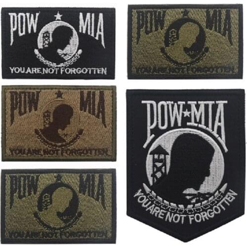 POW MIA YOU ARE NOT FORGOTTEN Veteran patch POW MIA Prisoner of War Missing In Action Military Shield Hero Biker Patch Basge