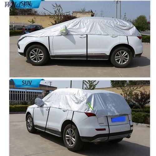 Half Car Cover Dustproof Sun UV Rain Snow Dust Resistant Protection For SUV